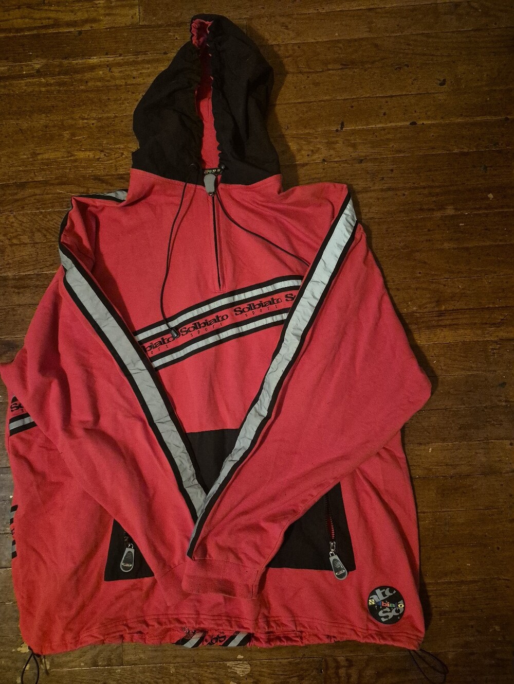 Solbiato Mens Sz 3XL Red 1/4 Zip Hoodie
